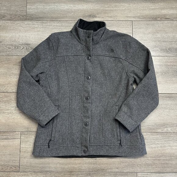 The North Face Women's Wool Blend Jacket Size XL Casual Zip / Button Gray - Picture 1 of 7
